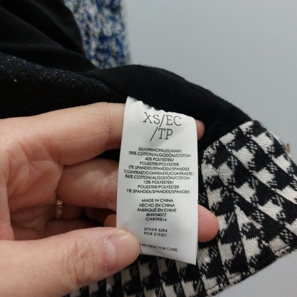 Cabi Reina 21 Club Jacket Cropped Blazer 3/4 Sleeve Black Blue XS - Picture 8 of 9